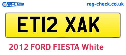 ET12XAK are the vehicle registration plates.