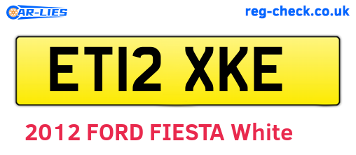 ET12XKE are the vehicle registration plates.