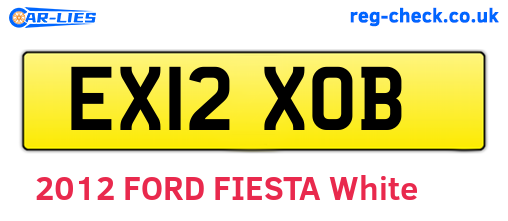 EX12XOB are the vehicle registration plates.
