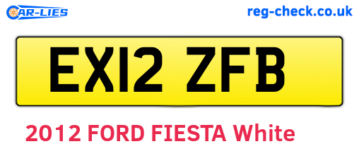 EX12ZFB are the vehicle registration plates.