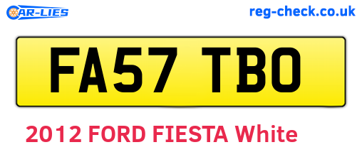 FA57TBO are the vehicle registration plates.
