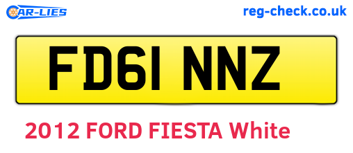 FD61NNZ are the vehicle registration plates.