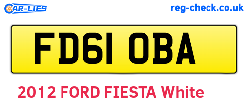 FD61OBA are the vehicle registration plates.
