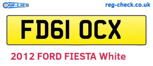 FD61OCX are the vehicle registration plates.