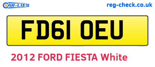 FD61OEU are the vehicle registration plates.