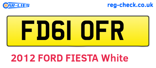 FD61OFR are the vehicle registration plates.