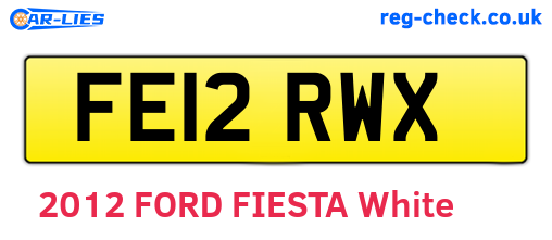 FE12RWX are the vehicle registration plates.