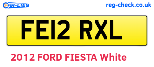 FE12RXL are the vehicle registration plates.