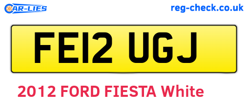 FE12UGJ are the vehicle registration plates.