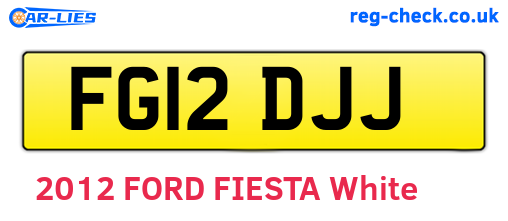 FG12DJJ are the vehicle registration plates.