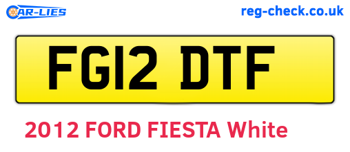 FG12DTF are the vehicle registration plates.