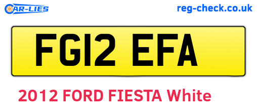 FG12EFA are the vehicle registration plates.
