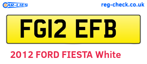 FG12EFB are the vehicle registration plates.