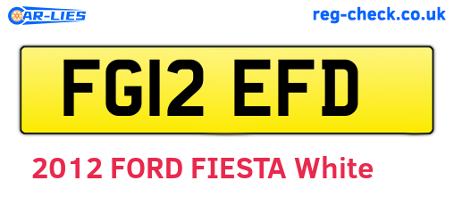 FG12EFD are the vehicle registration plates.