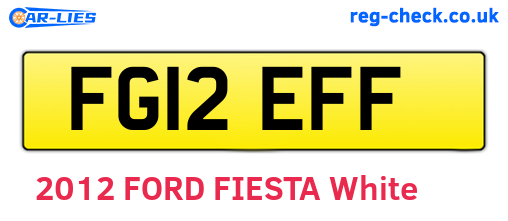 FG12EFF are the vehicle registration plates.