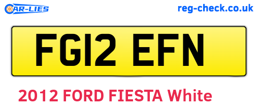 FG12EFN are the vehicle registration plates.