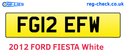 FG12EFW are the vehicle registration plates.