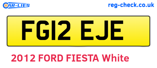 FG12EJE are the vehicle registration plates.