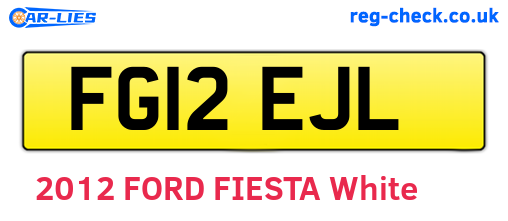 FG12EJL are the vehicle registration plates.