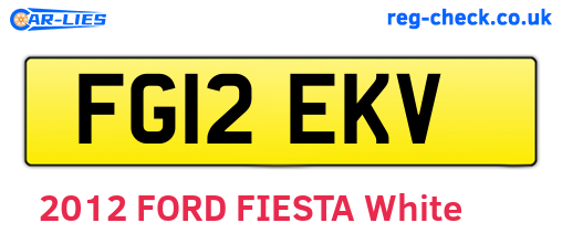 FG12EKV are the vehicle registration plates.