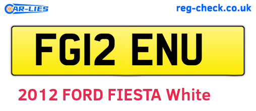 FG12ENU are the vehicle registration plates.
