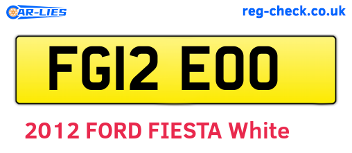 FG12EOO are the vehicle registration plates.