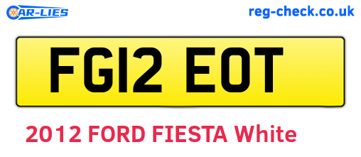 FG12EOT are the vehicle registration plates.