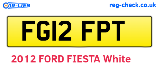 FG12FPT are the vehicle registration plates.