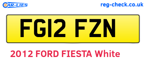 FG12FZN are the vehicle registration plates.
