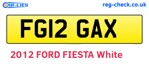 FG12GAX are the vehicle registration plates.