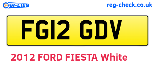 FG12GDV are the vehicle registration plates.