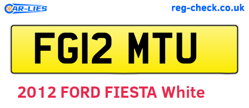 FG12MTU are the vehicle registration plates.