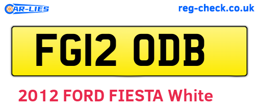 FG12ODB are the vehicle registration plates.