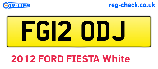 FG12ODJ are the vehicle registration plates.