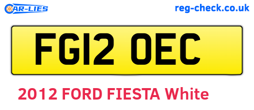 FG12OEC are the vehicle registration plates.