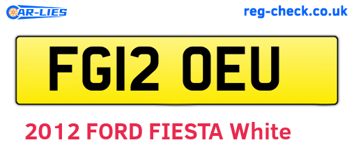 FG12OEU are the vehicle registration plates.