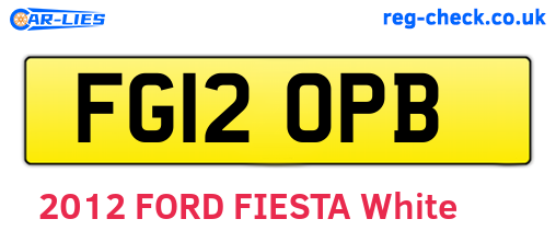 FG12OPB are the vehicle registration plates.