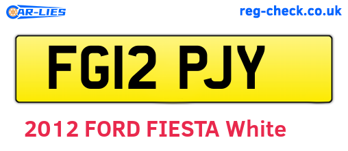 FG12PJY are the vehicle registration plates.