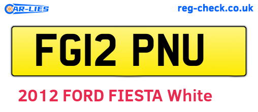 FG12PNU are the vehicle registration plates.