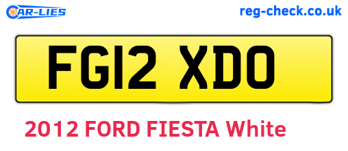 FG12XDO are the vehicle registration plates.