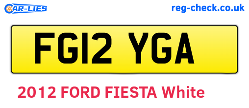 FG12YGA are the vehicle registration plates.