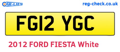 FG12YGC are the vehicle registration plates.