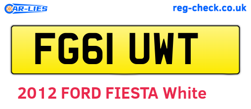 FG61UWT are the vehicle registration plates.
