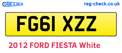 FG61XZZ are the vehicle registration plates.