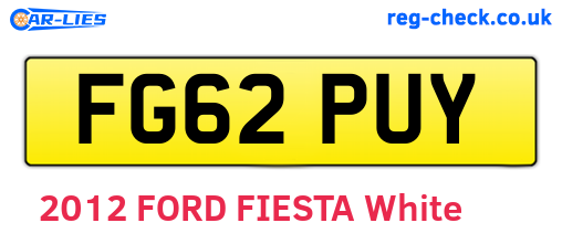 FG62PUY are the vehicle registration plates.