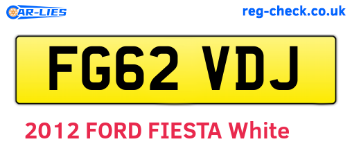FG62VDJ are the vehicle registration plates.