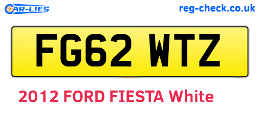 FG62WTZ are the vehicle registration plates.