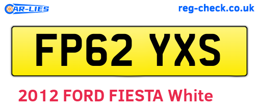 FP62YXS are the vehicle registration plates.