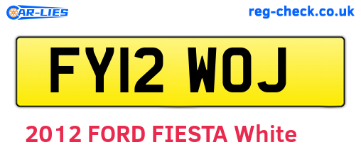 FY12WOJ are the vehicle registration plates.