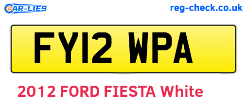 FY12WPA are the vehicle registration plates.